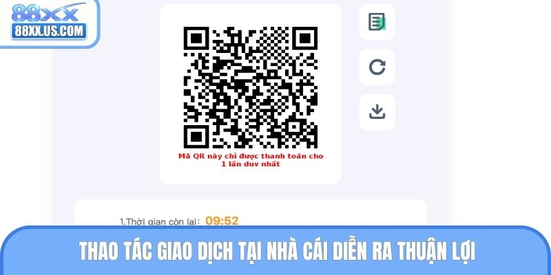 Thao tác giao dịch tại nhà cái diễn ra thuận lợi